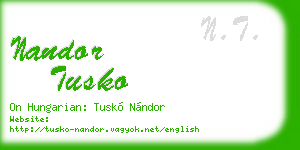 nandor tusko business card